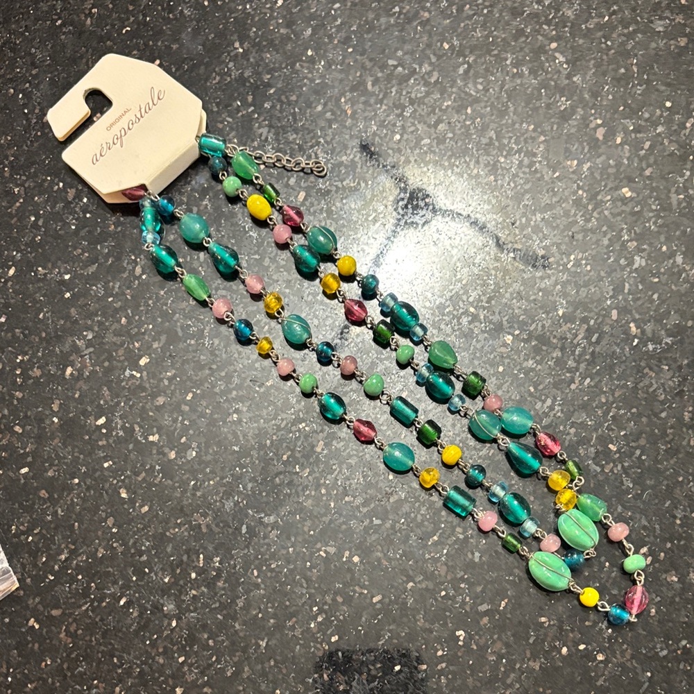 Aeropostale glass bead necklace new